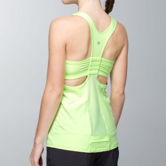 lululemon athletica Tops - Lululemon Tone It Tank Clear Mint Back Cutout Size 6
